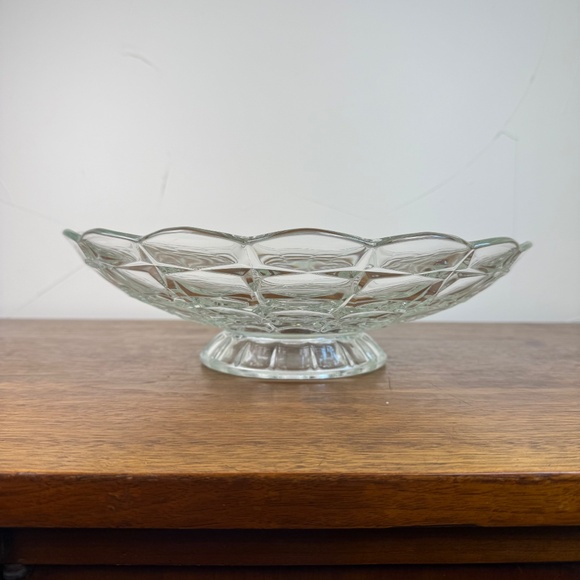 Vintage Indiana Glass "Constellation" Footed Bowl | 12.25" Clear Pressed Glass - Picture 11 of 15